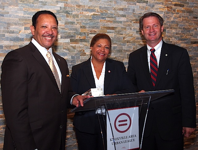 Knox County Mayor Tim Burchett, right, was on hand.