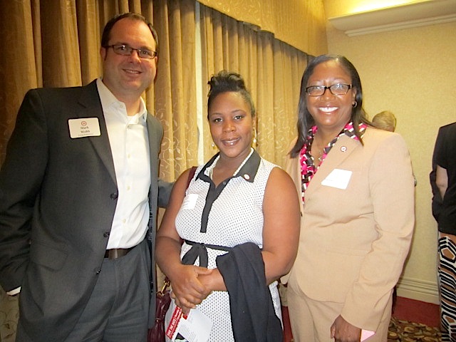 From left, Young Professionals Mark Webb and Fanesha Powell with staff member Ola Blackmon-McBride