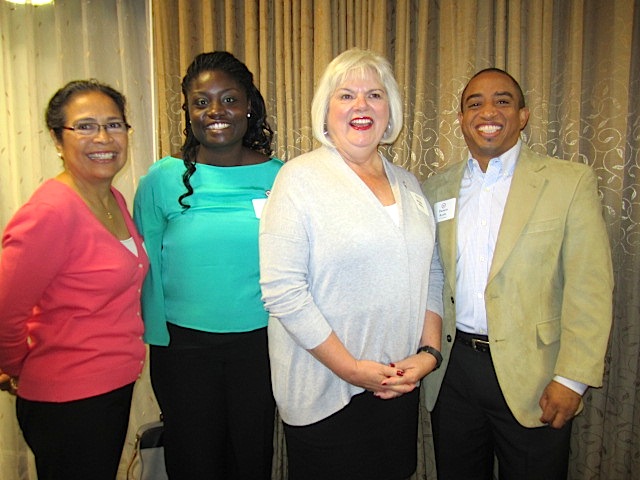 From left, board member Rosa Mar, Young Professional Syretta Vaughn, board member Judge Debbie Stevens, and Young Professional Damon Rawls