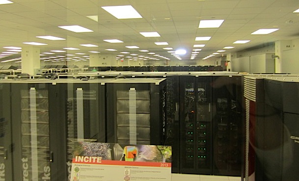 Here is Titan, one of the fastest supercomputers in the world. It is used for research in the fields of materials science, combustion, nuclear energy and climate change.