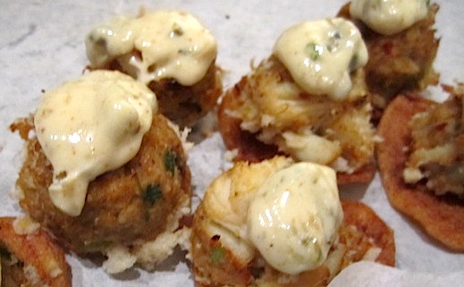 They and these tiny crab cakes were passed during the reception.