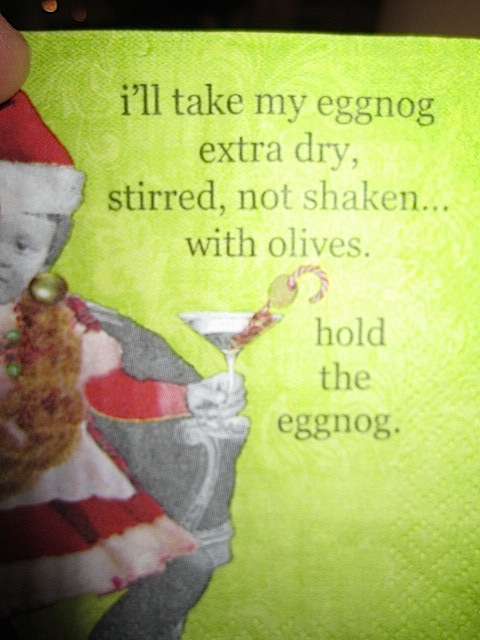Loved these cocktail napkins someone gave me last Christmas.