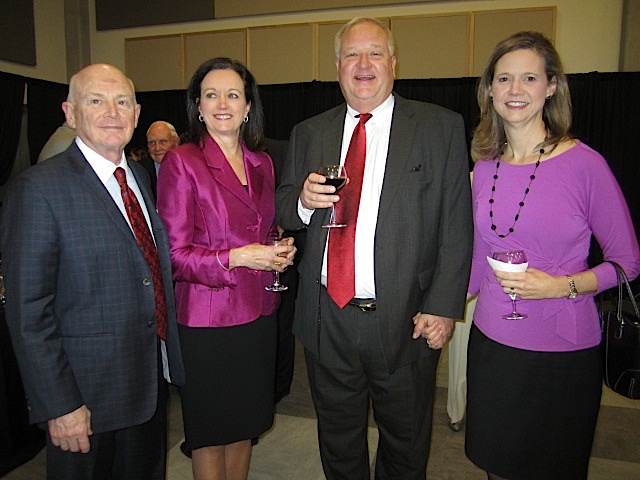 Jon and Mintha Roach, left, with Mike and Susan Edwards during the reception.