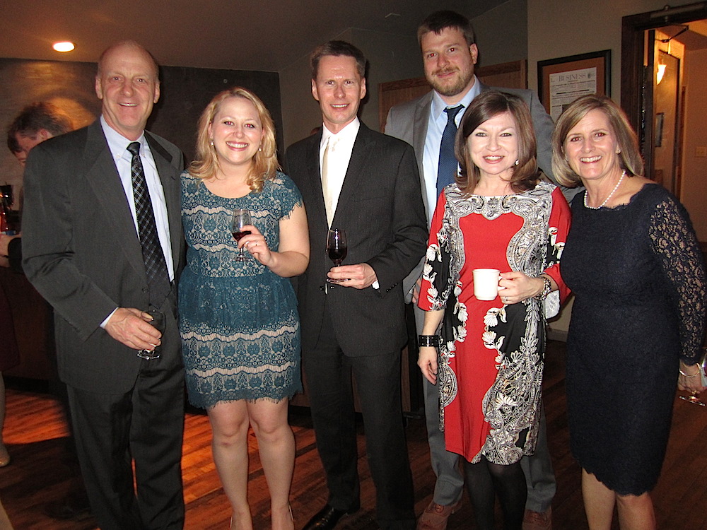 From left, Bruce Hartmann, Lauren Christ, Scott Bird, John Miller, Angie Wilson and Tami Hartmann