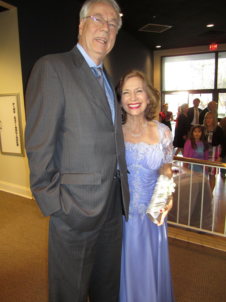 Prior to the wedding, Alan Carmichael posed with the mother of the bride, Linda Shell.