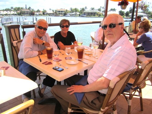 Bobby Denton , left, with Wanda McMahan and Alan Carmichael at Mira Mare iin Naples, 2012.