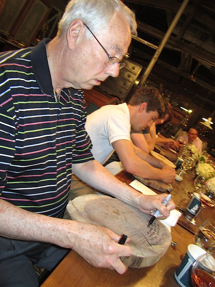 At the end of the meal -- about 10:30 -- they asked us each to sign the back of our chargers.