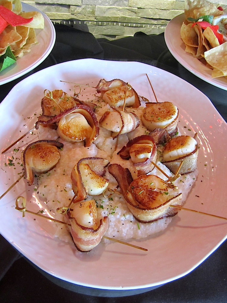 Bacon wrapped scallops were a hit.