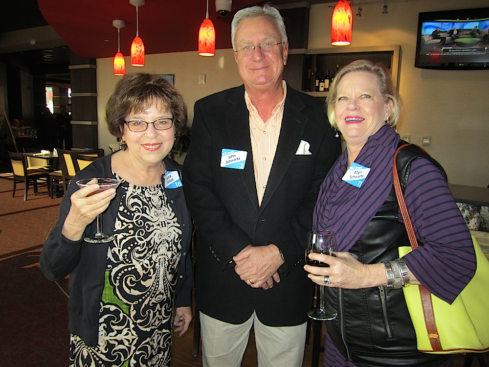 Jackie Wilson, left, with John and Allyn Schwartz. Jackie was on 10 times in the past year, John 2, and Allyn 11.