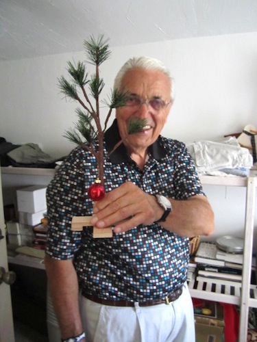 Bobby Denton showing off his Christmas tree. Naples 2012.