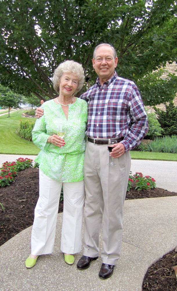 Chancellor Cheek showing Betsey Bush the grounds.