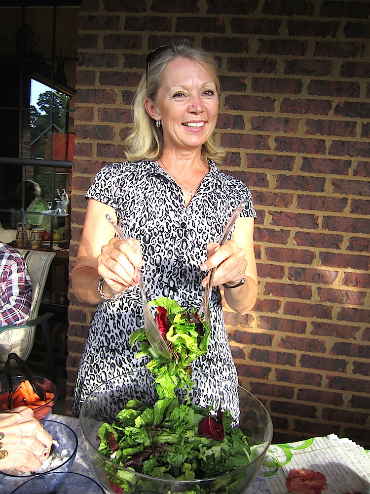Vicki Baumgartner was serving a beautiful salad at the buffet.