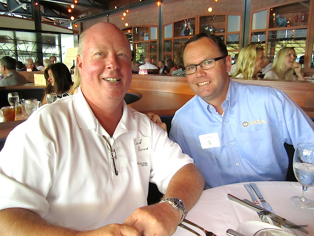 David Purvis, left, and Scott Moran, the golf pro at Fox Den Country Club.
