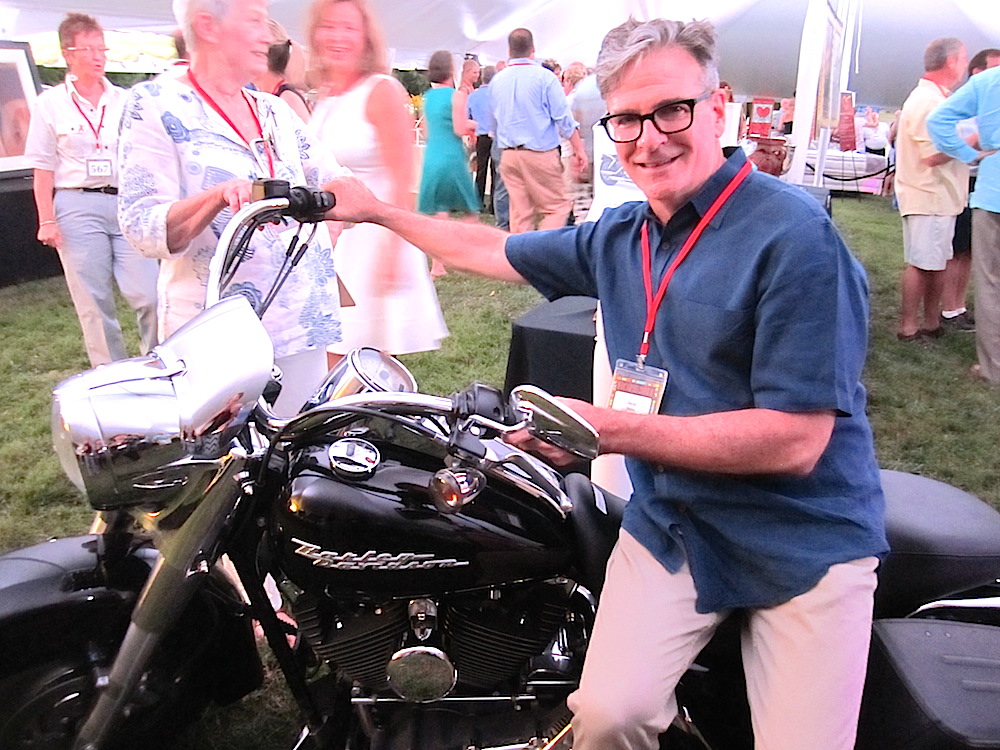 Although David Butler, executive director of the Knoxville Museum of Art, also seemed to be enoying the auction. This motorcycle was to be part of the live auction.