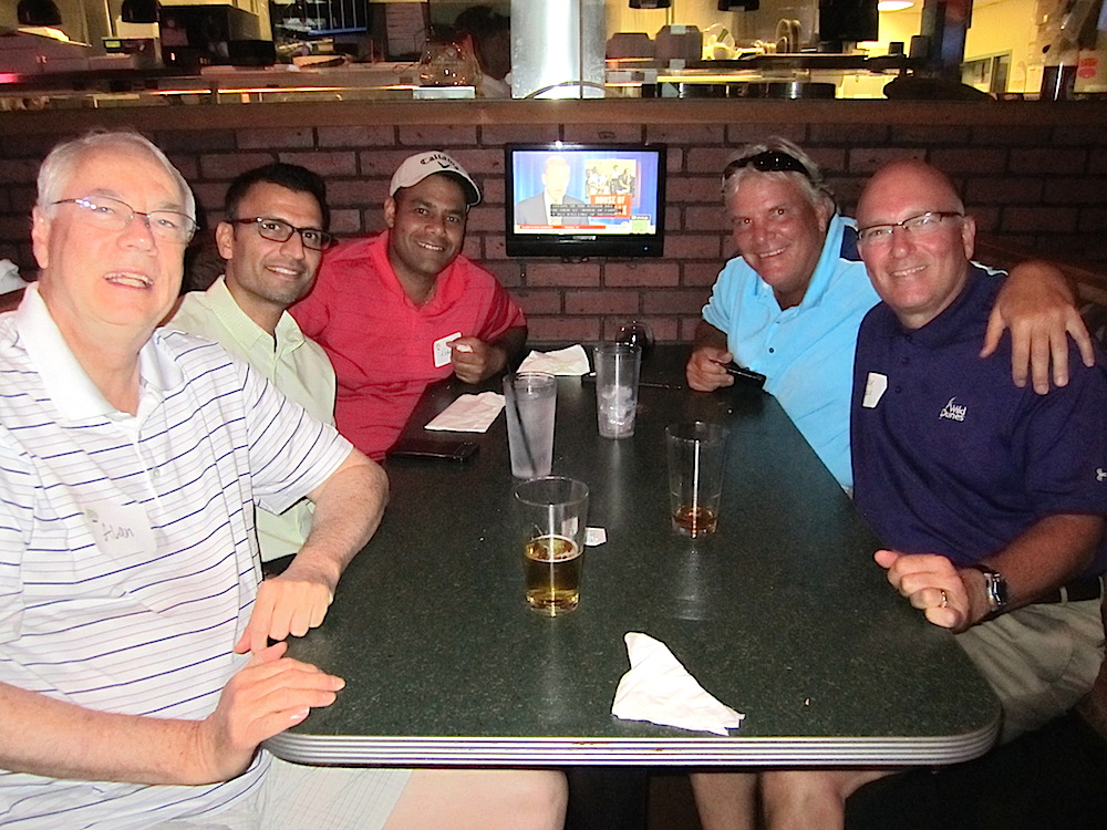 From left, Alan Carmichael, Raj Patel, Dr. Ketan Hira of Summit Medical Group, pro golfer Guy Boros and Vice Mayor Nick Pavlis.