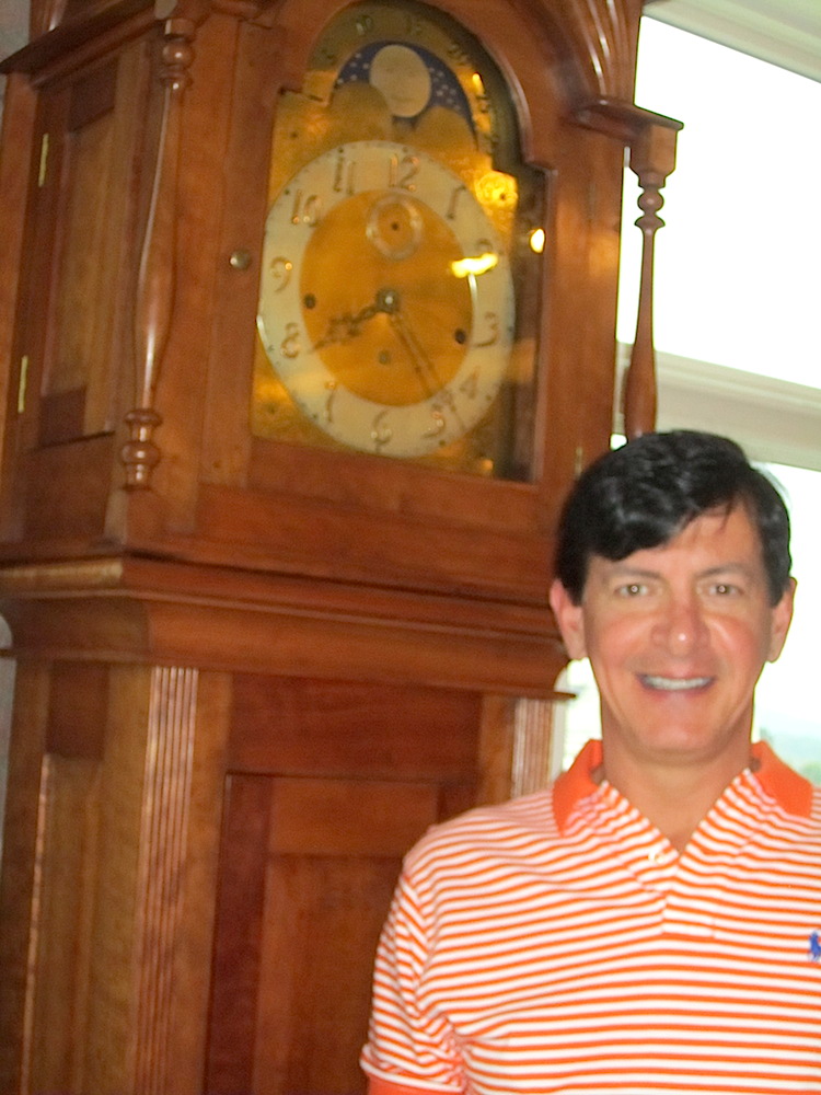 The antique grandfather clock showed we were right on time. That's Jeff Cupp graciously posing for me.