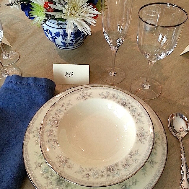 I decided to use our wedding china, which I still love after 30 years.