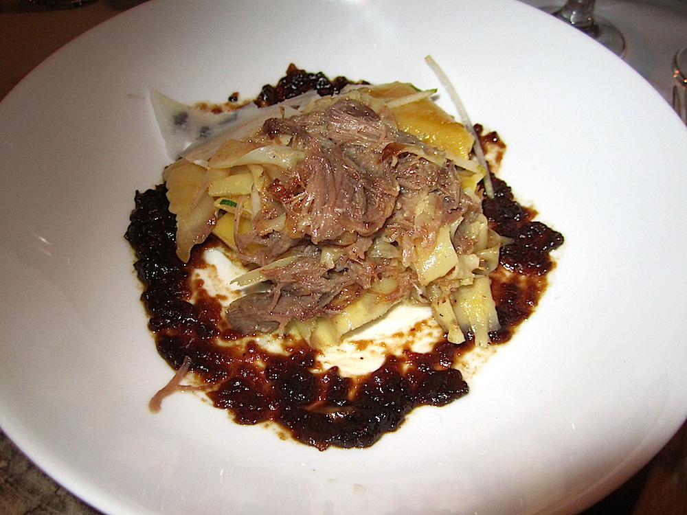 Tess and I agreed the best dish of the night was this homemade stuffed pasta with parsnip and pear agri doux. It doesn't look it, but it was unbelievably light.