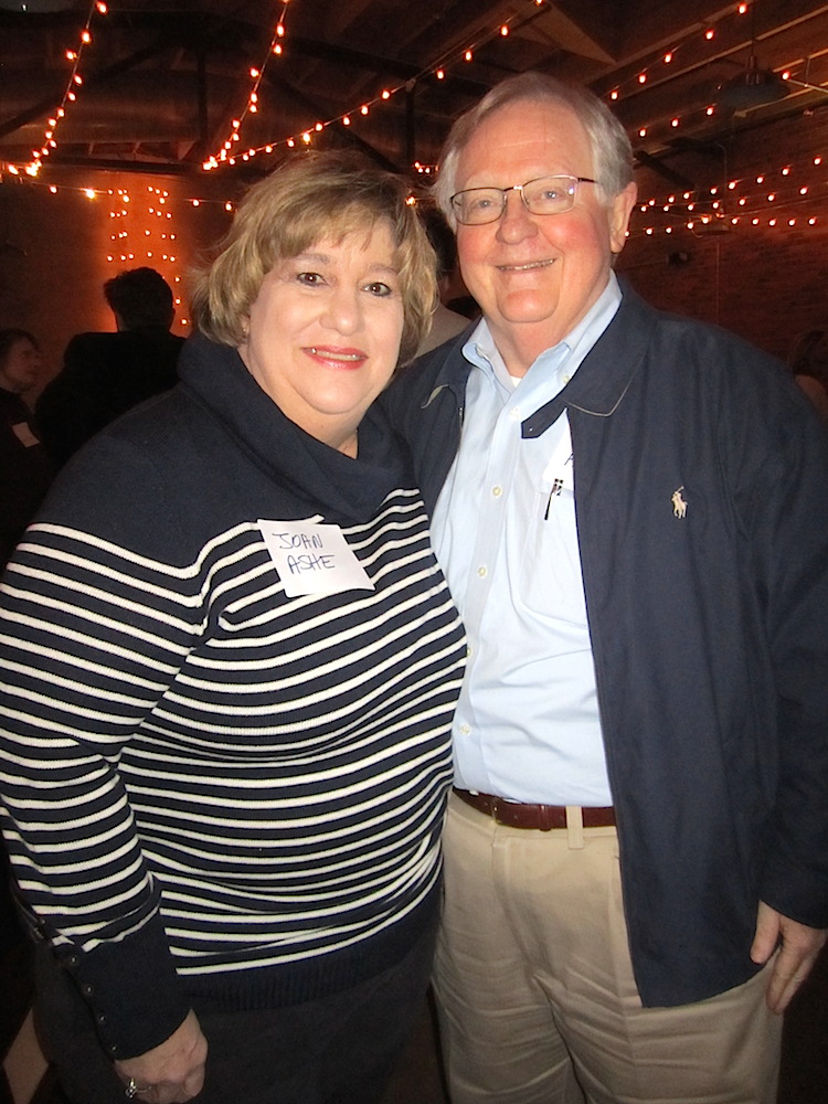 Joan and Victor Ashe. He's a former Knoxville mayor and ambassador to Poland. She's chair of the board of the Knoxville Botanical Garden and Arboretum.