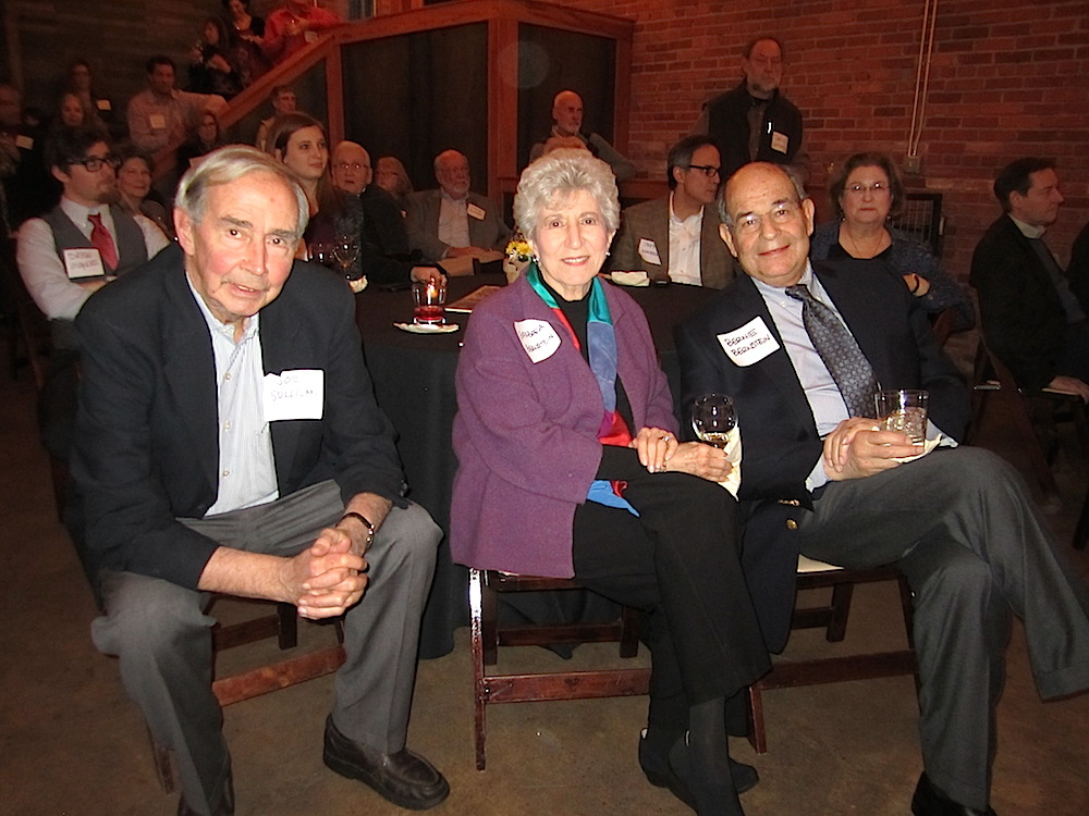 Joe Sullivan, former publisher of Metro Pulse, left, and Barbara and Bernie Bernstein.