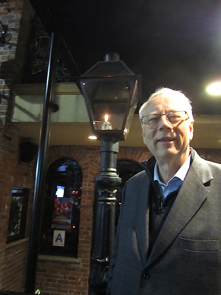 The second annual reception for Clarence Brown Theatre grads living in New York was held at the Bourbon Street Bar and Grille, inspired by New Orleans. Here's Alan at the entrance.