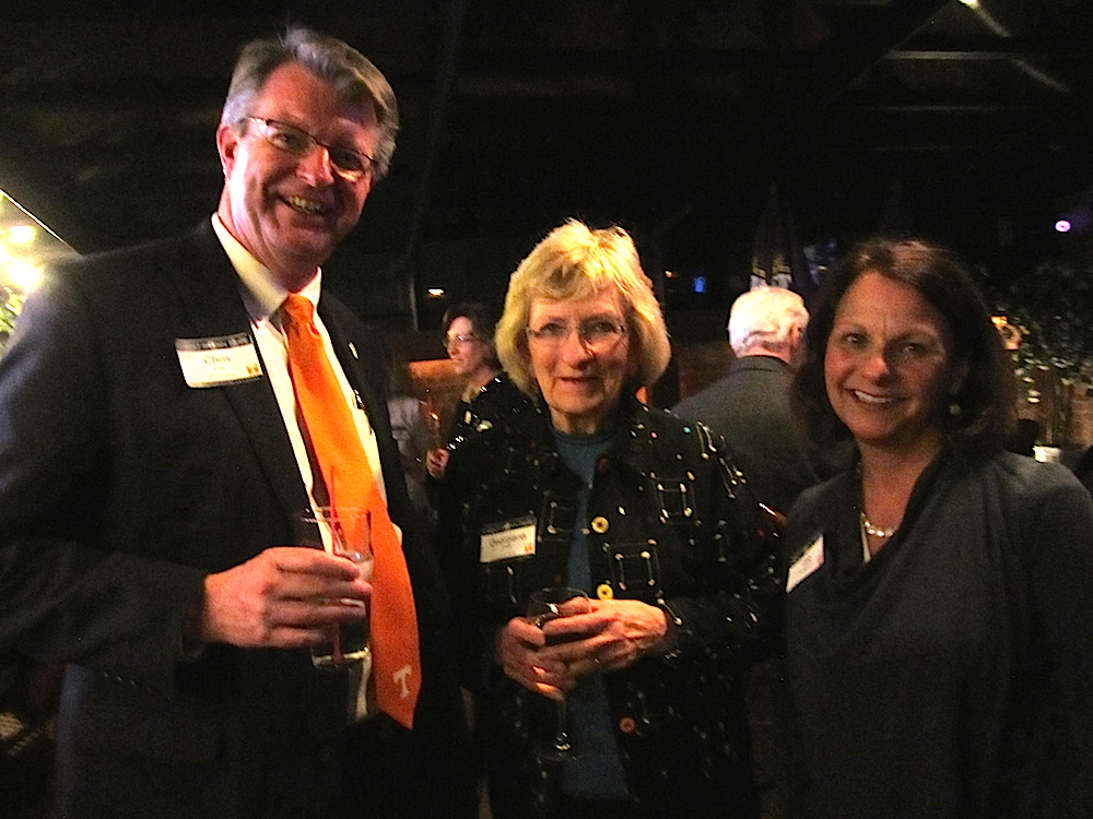 Chris Cox, left, with Georgiana and his wife, Vee Panagakos.