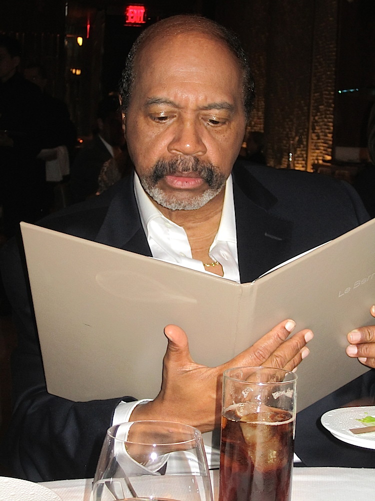 Our friend Warren Logan, the CEO of the Urban League of Greater Chattanooga, studying the menu at Le Bernadin.