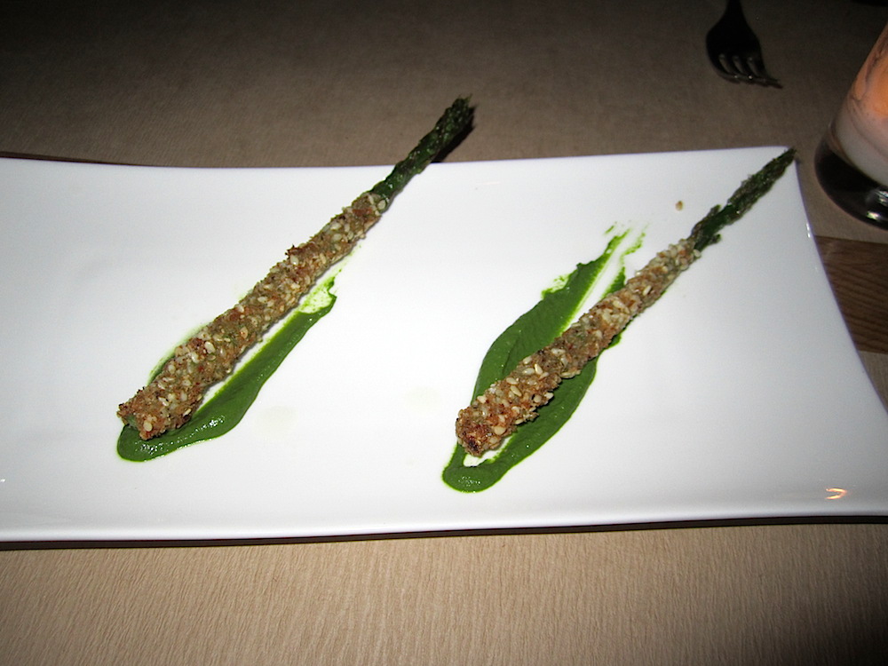 At Perry St, the amuse bouche was a crunchy baked asparagus number. Perfect for a starter.