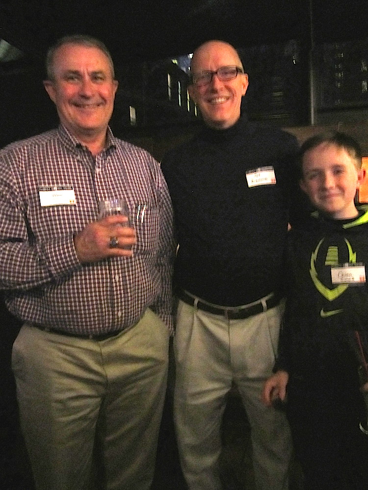 Wes Stowers, left, with Clarence Brown's Jed Diamond, center, and Wes's son, Quinn.