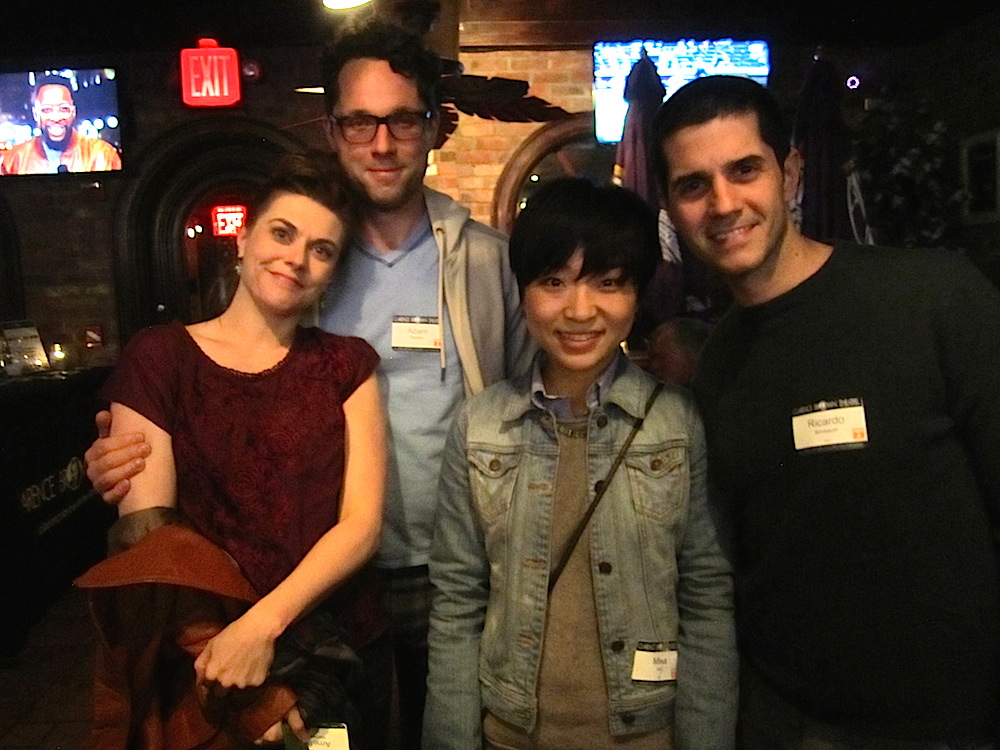 From left, Amelia Mathews, who graduated from UT in 2010; Adam Bradley; Miwa Ishii, who graduated in 2013; and Ricardo Birnbaum, who graduated in 2012.
