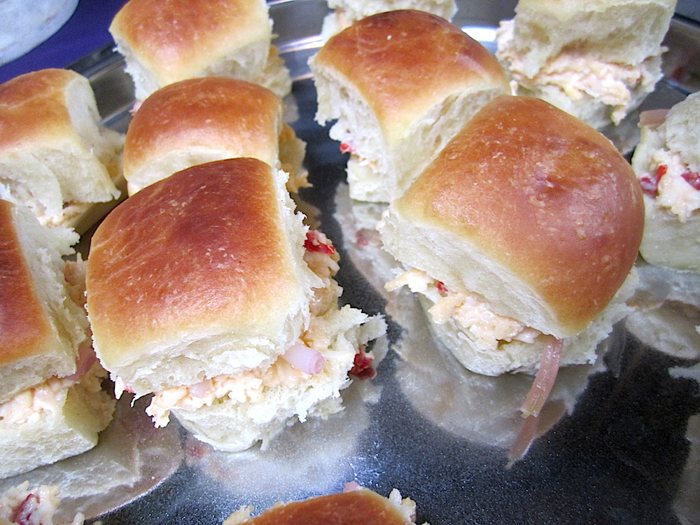 Benton's bacon fat brioche with Sweetwater Valley pimento cheese and pickled local ramps.