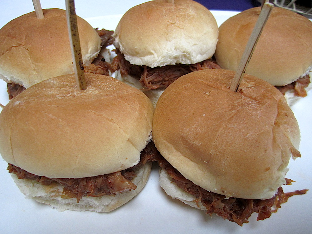 The food, provided by Knox Mason, included slow roasted Heritage Farm pork sliders with Muddy Pond sorghum barbecue sauce.