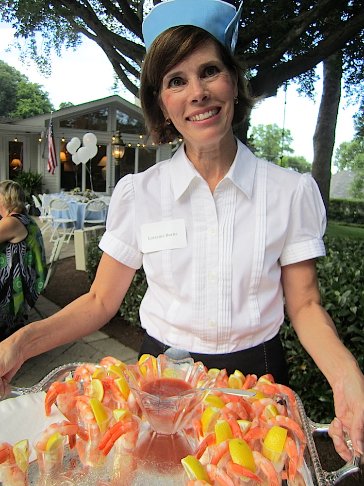 Host Lorraine Burns was serving classic shrimp cocktails.