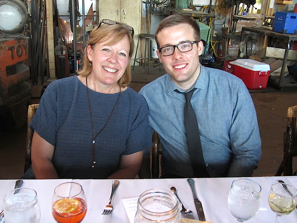 Mark and Mary Lynn Bellott sat across from us. He gave her the dinner as a Mother's Day gift.