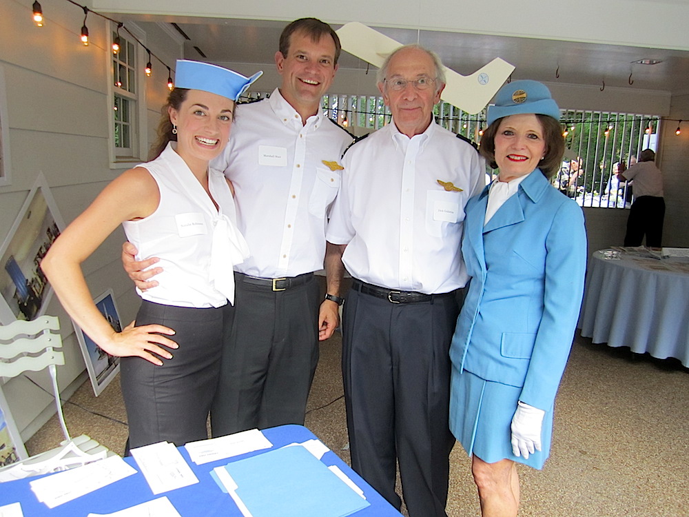 The welcoming party, from left, Natalie Robinson, Marshall Stair, Dick Goldstine and Joyce Tapscott.