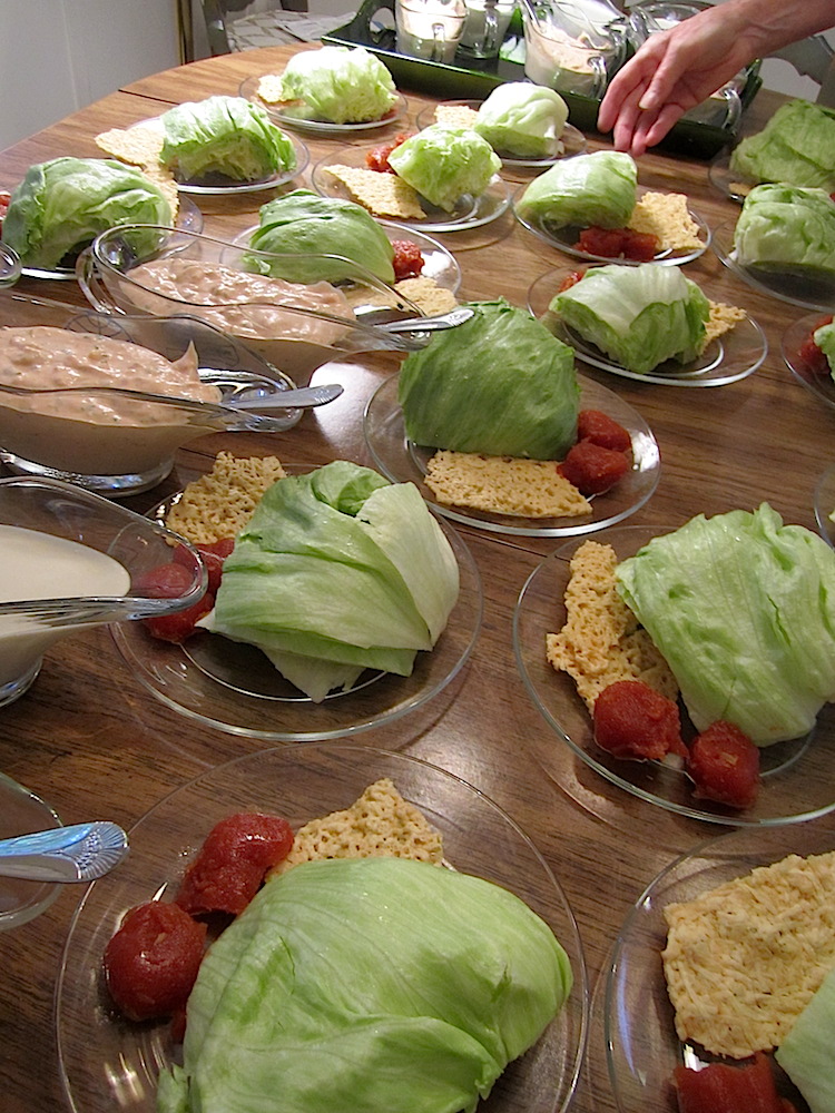 Meanwhile, in the kitchen, wedge salads were being prepped.
