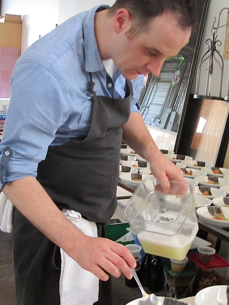 Dave Kuczmarski, a sous chef at RT Lodge, was helping out with the next course for his buddy Trevor Stockton, who was one of the featured chefs. Stockton is the executive chef at RT Lodge.
