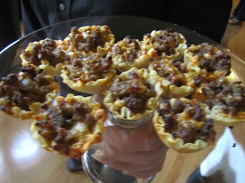 Little sausage bites in puff pastry started off the evening in the theater lobby.