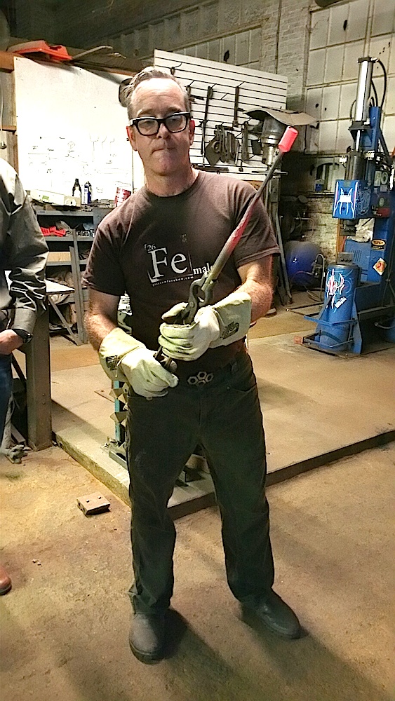 Iron artist Preston Farabow demonstrates how to make a very cool soup spoon.
