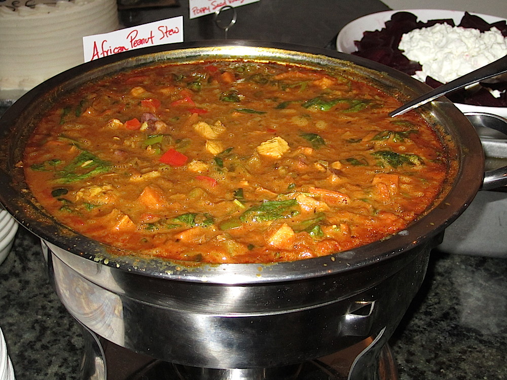 The African peanut stew with chicken, yams and spinach was fantastic.