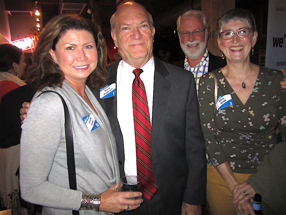 From left, Jennifer Holder, Bruce Anderson, City Councilman Finbarr Saunders and Ellen Bebb.