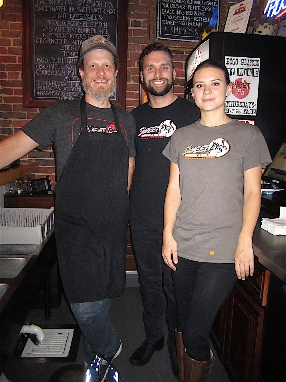Other Sweet P's folks, from left, Josh Russell, Blake Gibson and Sam Juede.
