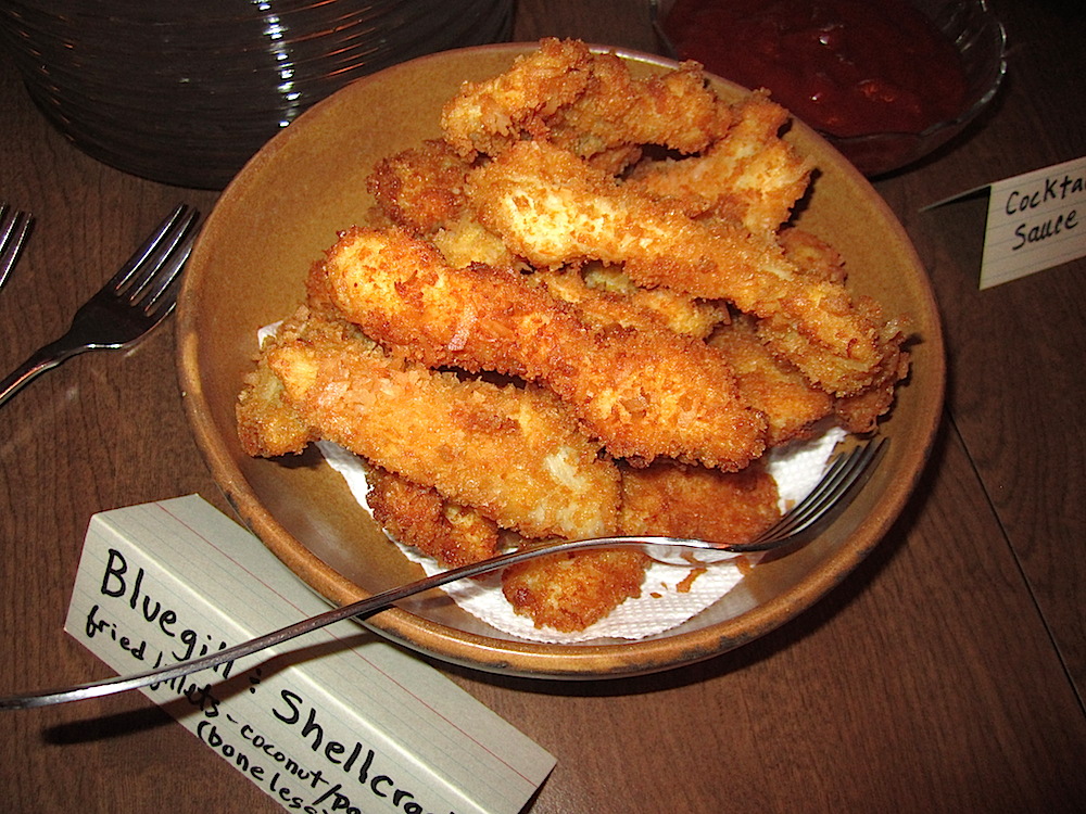 I am not a big game fan, but I could handle the fried bluegill/shellcracker. In fact, breaded in coconut and panko, it was delicious.