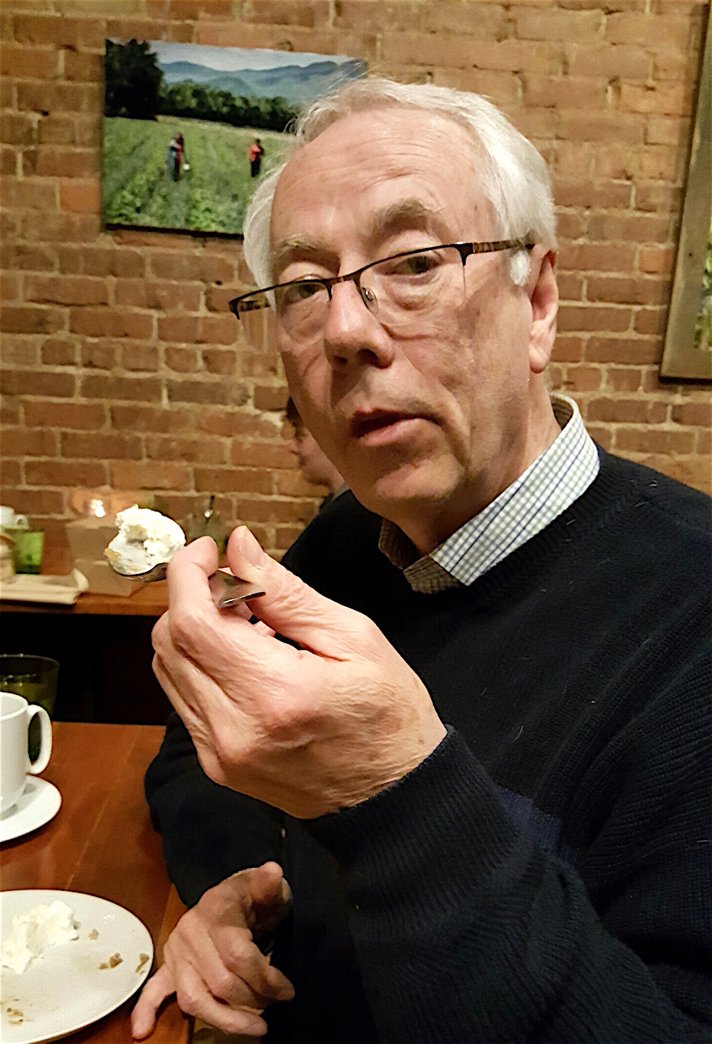 Alan, however, had no trouble finishing his dessert!