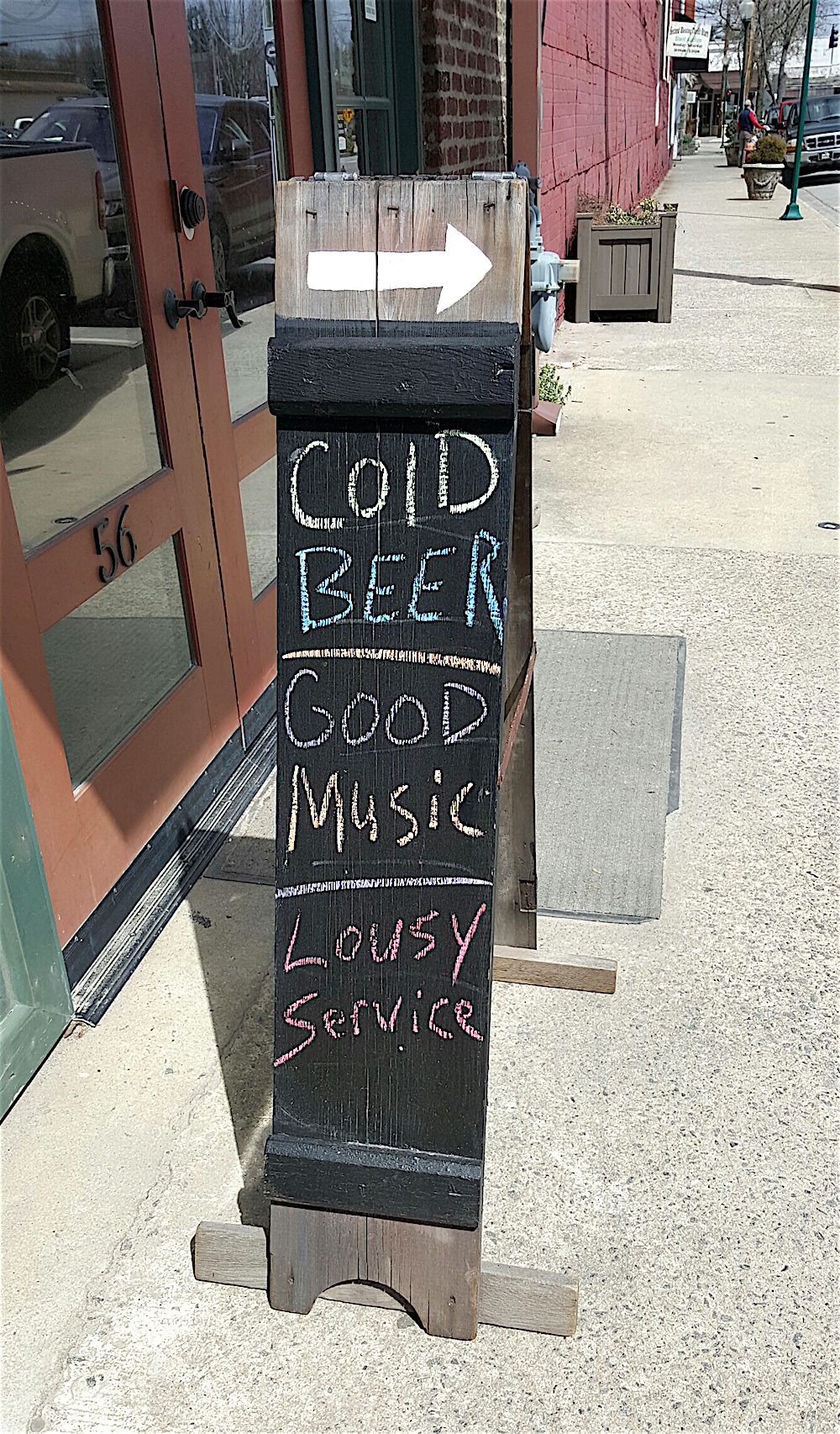 Seen on Commerce Street in downtown Waynesville. Ha.