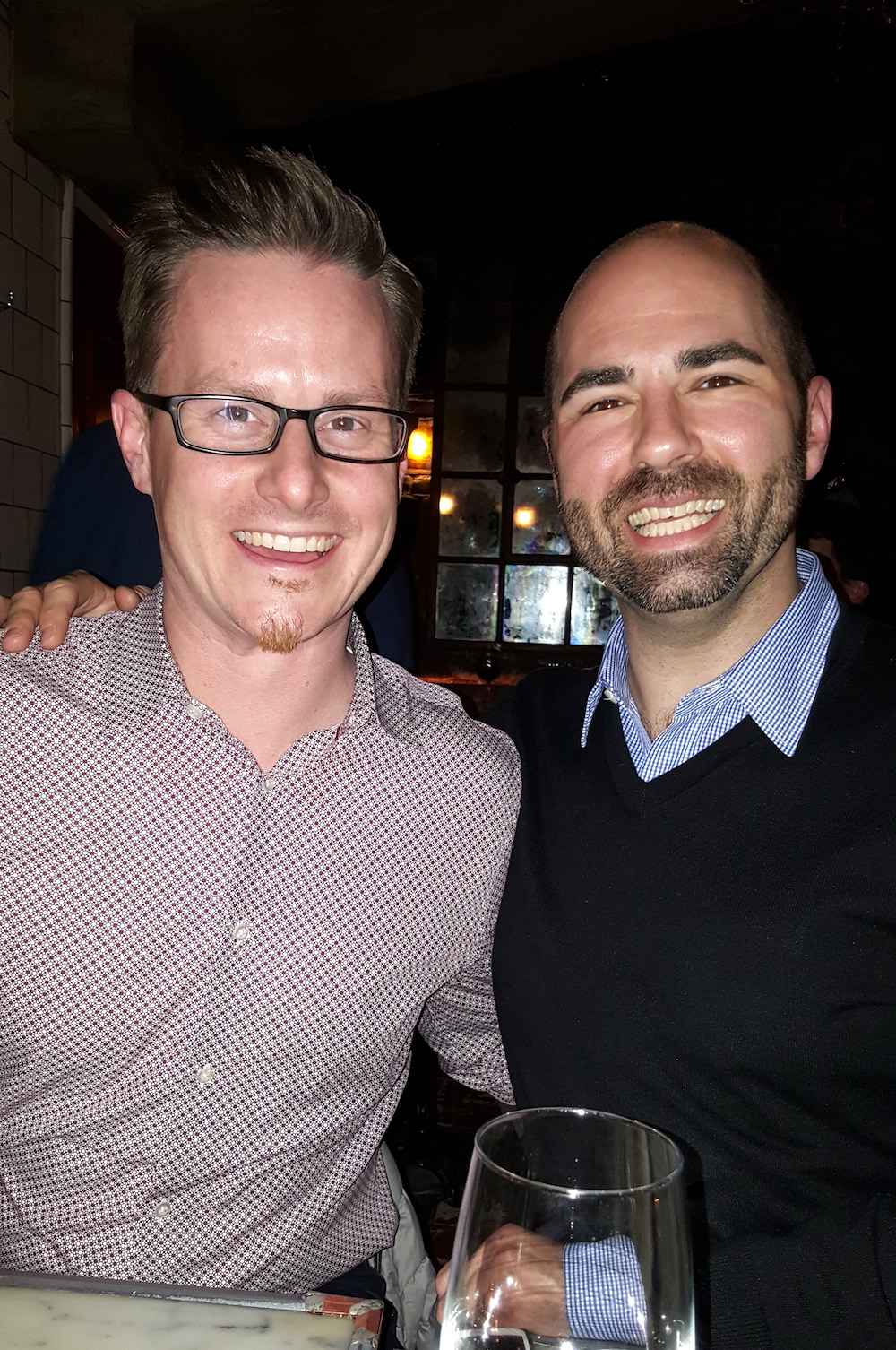 We had dinner at Tiny's with these two great guys: David Byrd, left, of Clarence Brown Theatre, and Jeffrey Stanley of Bennett Galleries.