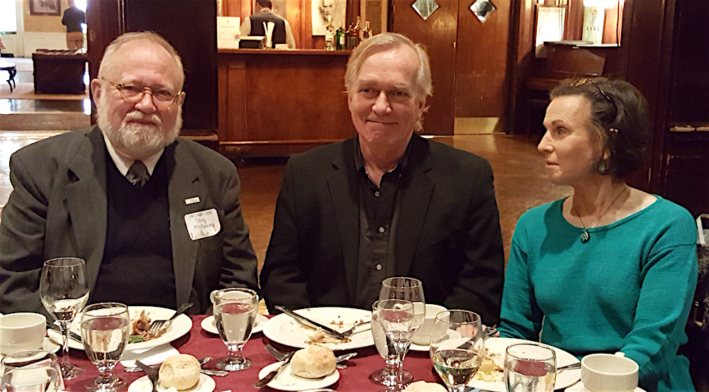 From left, Doug McKamey; Jim Lawson, our host at The Players; and actor Tandy Cronyn, the daughter of actors Hume Cronyn and Jessica Tandy.