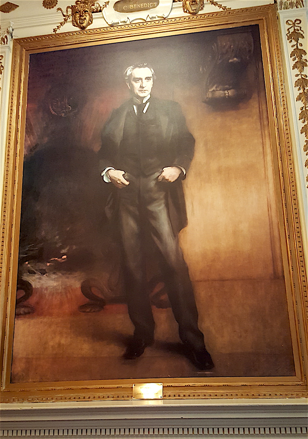 A reproduction of a portrait on Edwin Booth painted by John Singer Sargent.