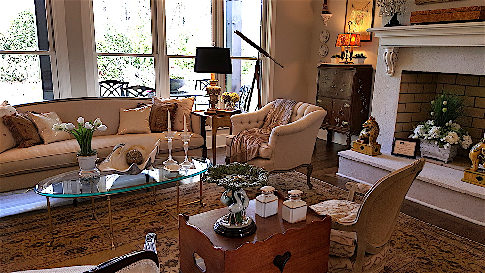 The great room is by Scott Bishop of Westwood Antique and Design Market.