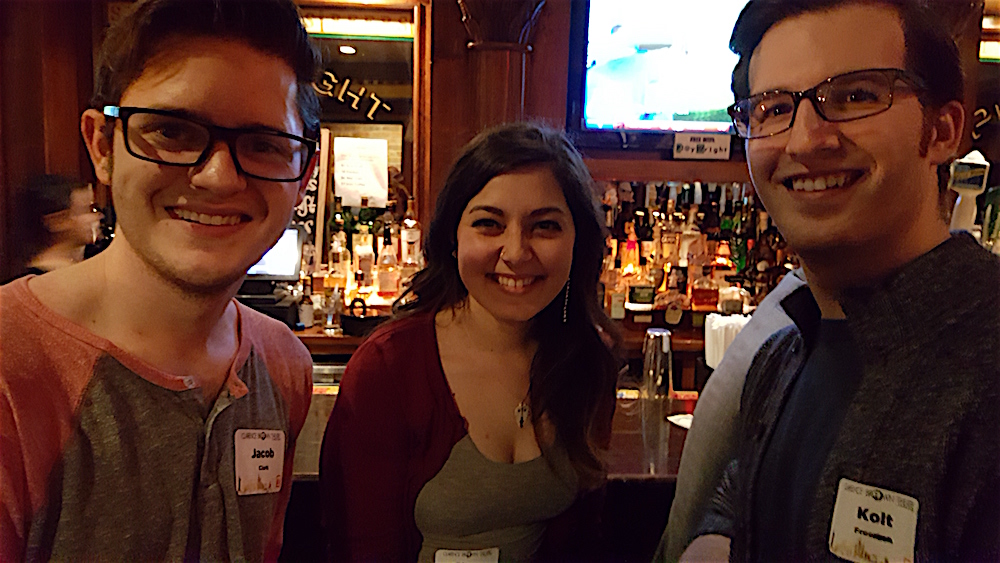 Jacob Clark, left, with Clarence Brown alums Shea Madison, center, and Kolt Freeman.